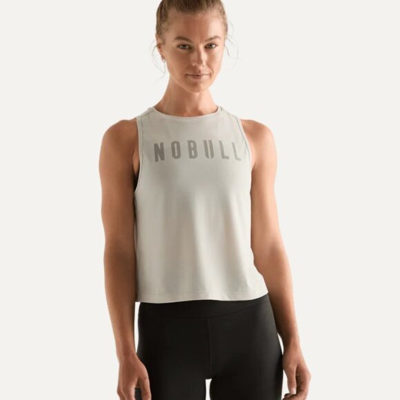 No Bull Womens Muscle Tank Top Crop Gray ** Large ** NEW!! - Picture 5 of 10
